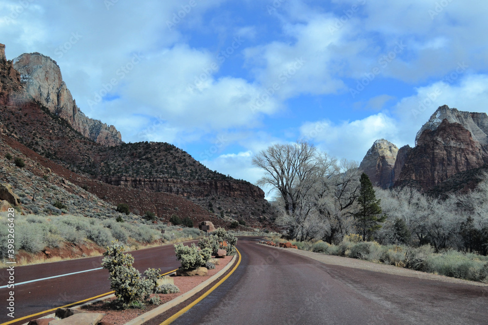 Scenic drive in Zion National Park, Utah