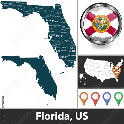 Map of Florida, US