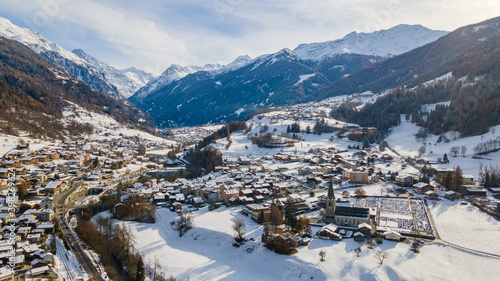Snow-capped village of the Châble, Switzerland.  © Swissguylover