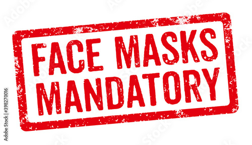 Red stamp - Face masks mandatory