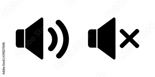 Speaker symbol. Volume up icon. Sound off. Vector sign