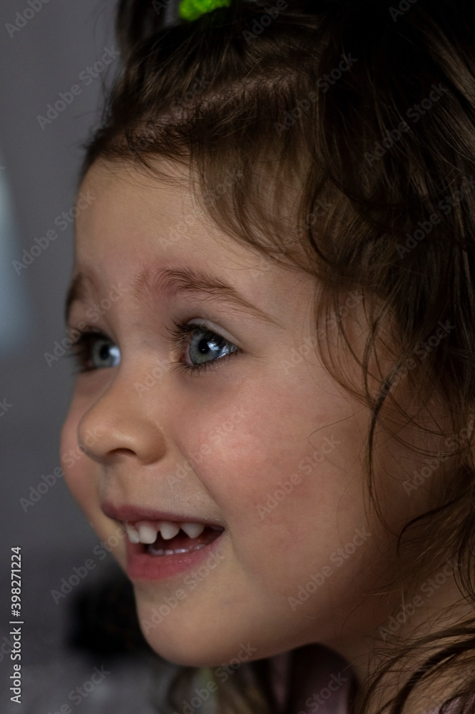 portrait of a little girl of European appearance close-up portrait of a little girl of European appearance close-up