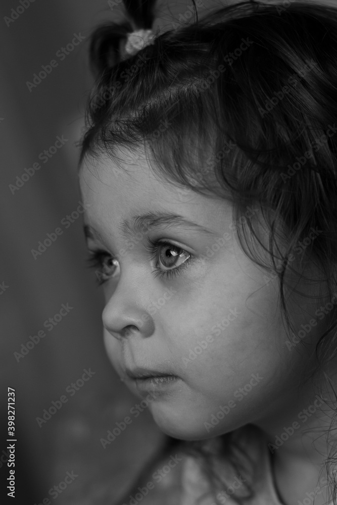 portrait of a little girl of European appearance close-up portrait of a little girl of European appearance close-up