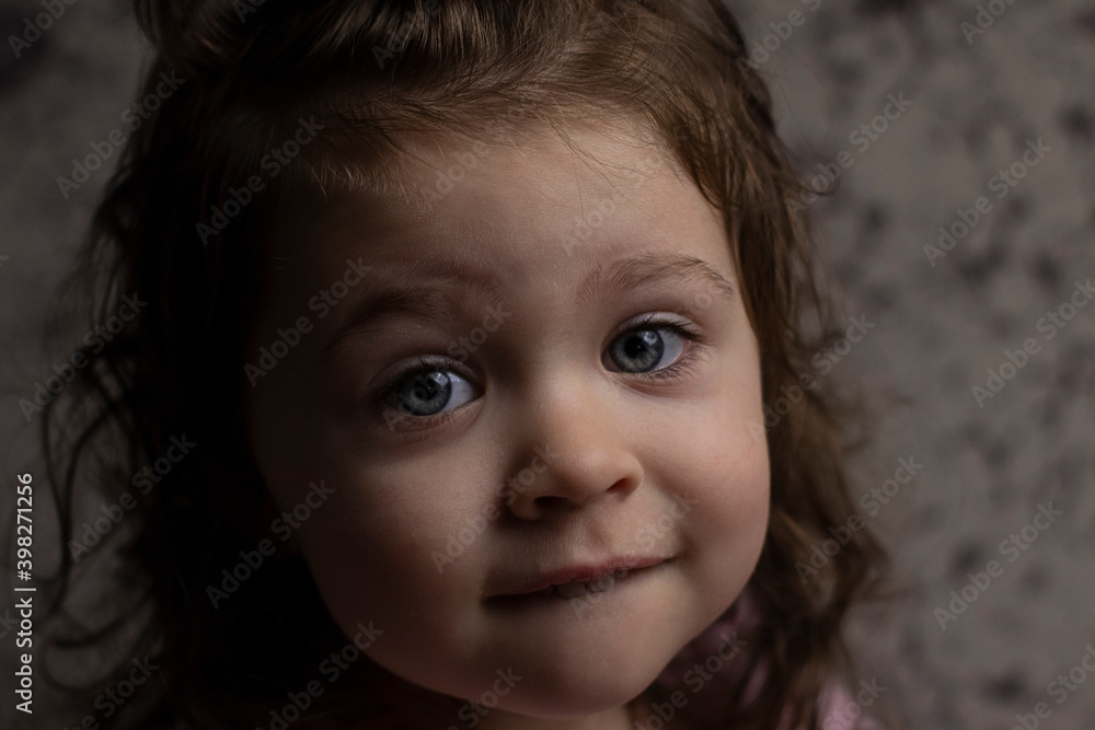 portrait of a little girl of European appearance close-up portrait of a little girl of European appearance close-up