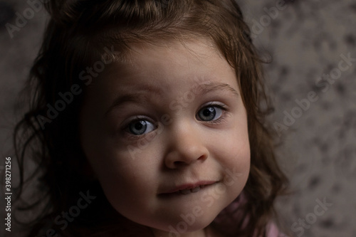 portrait of a little girl of European appearance close-up