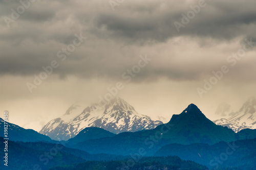 Close up of Kenai Mountains in Homer Alaska