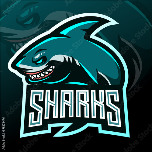 Shark mascot. esport logo design