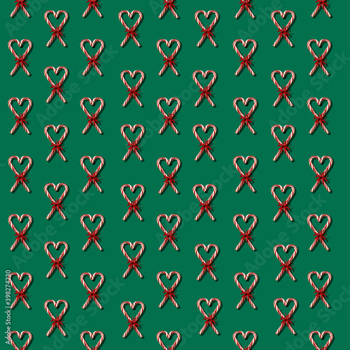 Seamless Christmas pattern. Valentine's day. Red candy hearts
