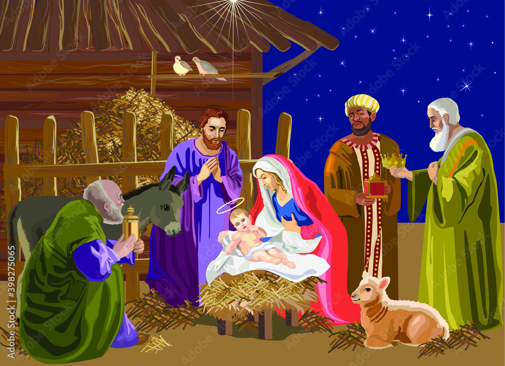 Birth of Jesus Christ. Gospel of Matthew or Luke. Сoming of the Savior