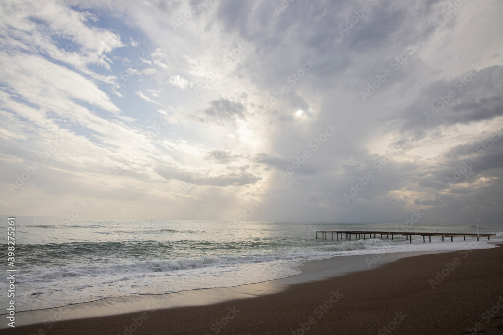 beautiful sea view and cloudy sky