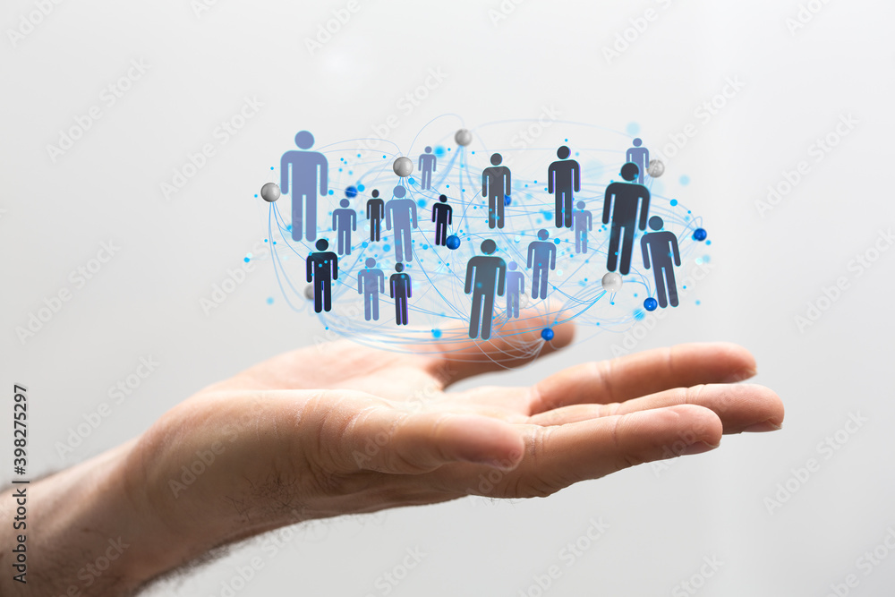 videoconference group of people talking in social network business videoconference group of people talking in social network business