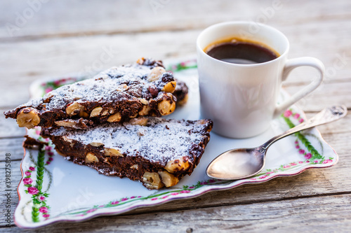 Traditional Italian cake Panforte di Siena.