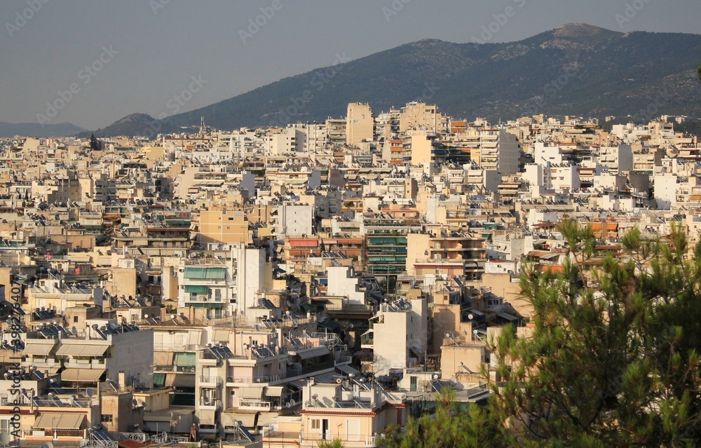 View of buildings in Athens, Greece, June 13 2019.