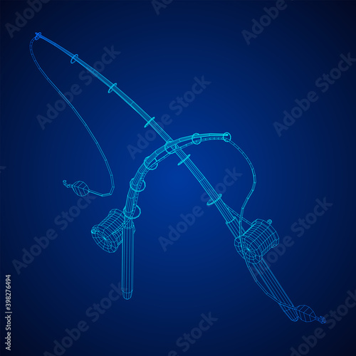 Fishing rod with line sinker and hook