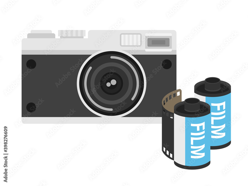 カメラと写真フィルムのイラスト Stock Vector Adobe Stock