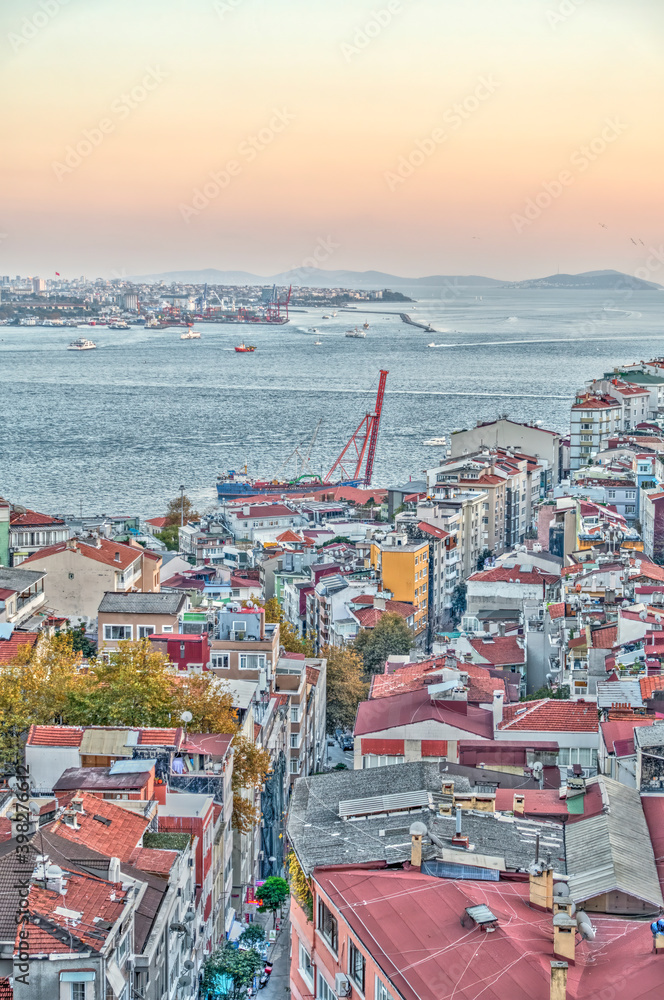 Istanbul and Bosphorus skyline, HDR Image