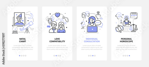 Astrology concept - modern line design style banners