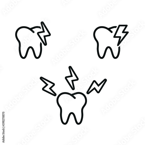 Vector image. Toothache icon. Tooth image.