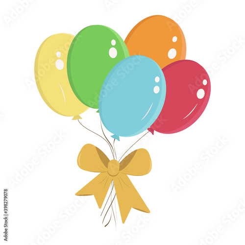 Bunch of colorful balloons for a postcard, banner, flyer and others. Vector illustration for design.