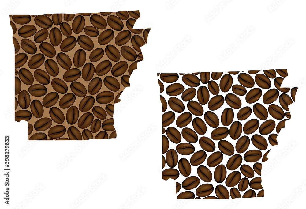 Φωτογραφία Arkansas (United States of America) -  map of coffee bean, Arkansas map made of