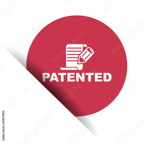 red vector illustration banner patented
