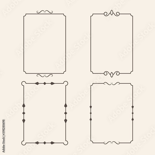 Classic ornamental decorative frames set of four. - Vector.