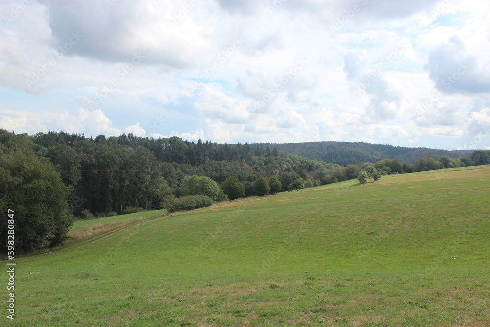 Beautiful hilly German landscape in the summer.