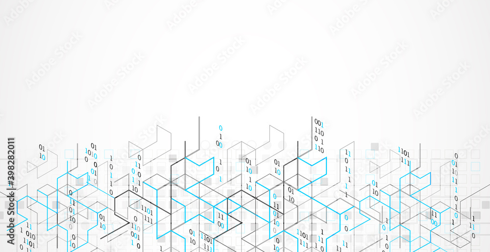 Obraz premium Vector illustration. Digital binary technology and engineering background.