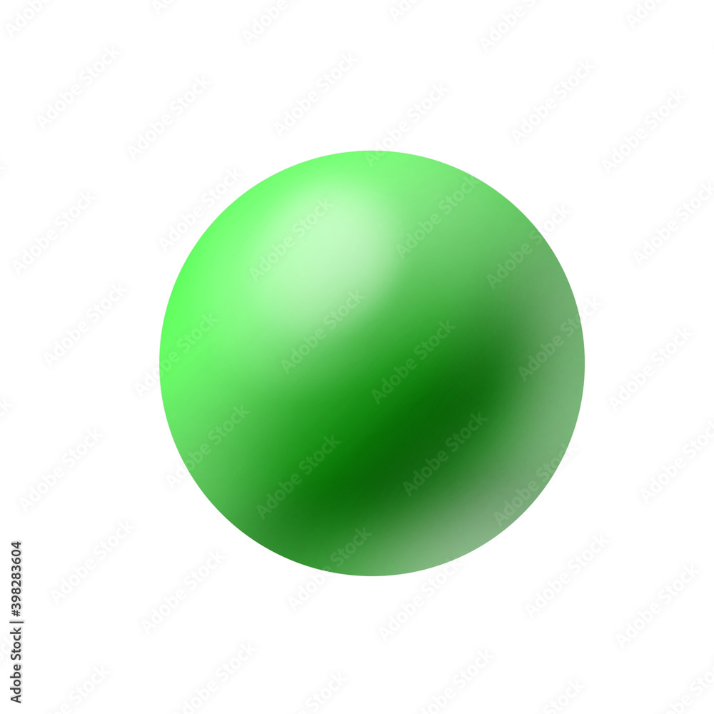green 3d sphere on white background .