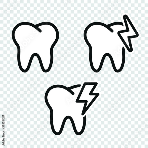 Vector image. Toothache icon. Tooth image.