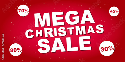 Christmas Sale banner.Big sale offer, banner template. Winter holidays discounts and sellout in stores and shops.