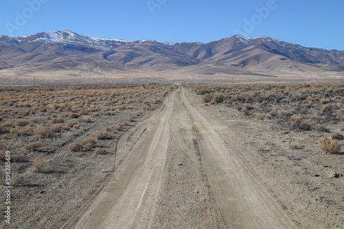 Empty double track dirt road photo