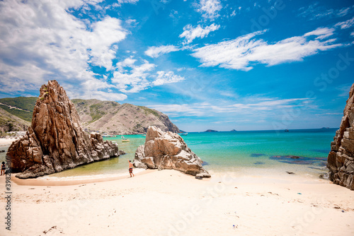 Ky Co Beach  sand on beach and blue summer sky  nature concept at Quy Nhon city   Binh Dinh Province  Viet Nam