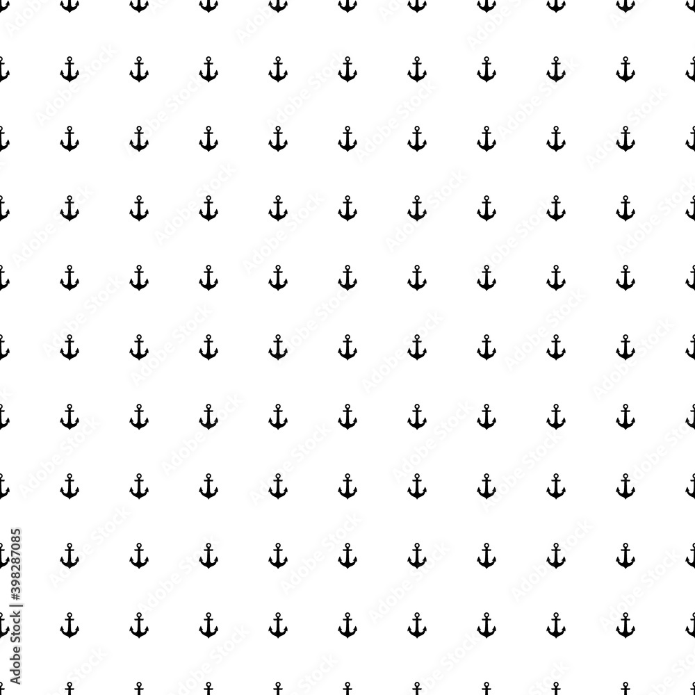 Square seamless background pattern from geometric shapes. The pattern is evenly filled with black sea anchor symbols. Vector illustration on white background Square seamless background pattern from geometric shapes. The pattern is evenly filled with black sea anchor symbols. Vector illustration on white background