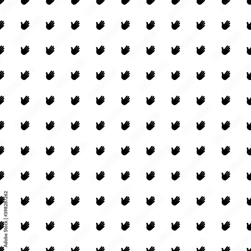 Square seamless background pattern from geometric shapes. The pattern is evenly filled with black hands. Vector illustration on white background Square seamless background pattern from geometric shapes. The pattern is evenly filled with black hands. Vector illustration on white background