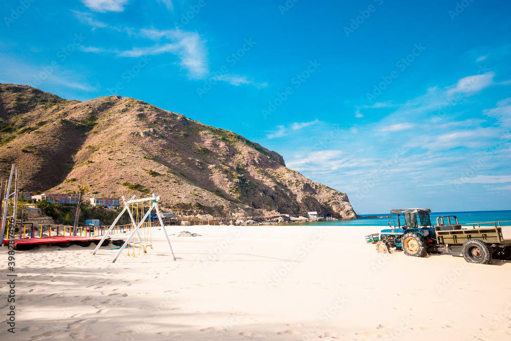 Ky Co Beach, sand on beach and blue summer sky, nature concept at Quy Nhon city , Binh Dinh Province, Viet Nam Ky Co Beach, sand on beach and blue summer sky, nature concept at Quy Nhon city , Binh Dinh Province, Viet Nam