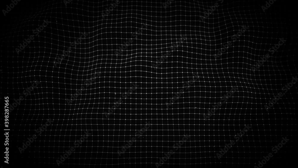 Abstract Network Mesh Waving Fx Background Loop/ 4k animation of an abstract fractal background with mesh surface and particle lines waving and seamless looping Abstract Network Mesh Waving Fx Background Loop/ 4k animation of an abstract fractal background with mesh surface and particle lines waving and seamless looping