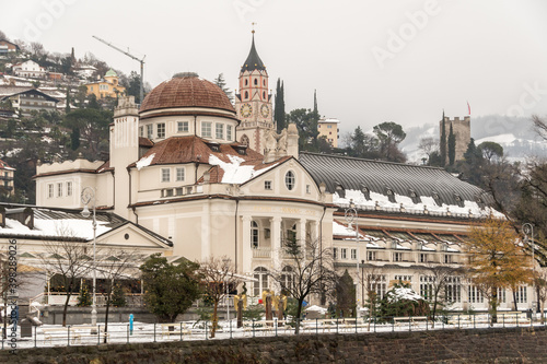 Принти на полотні Kursaal oder Kurhaus on passeggiate (promenade) with duomo bell tower and Pulver