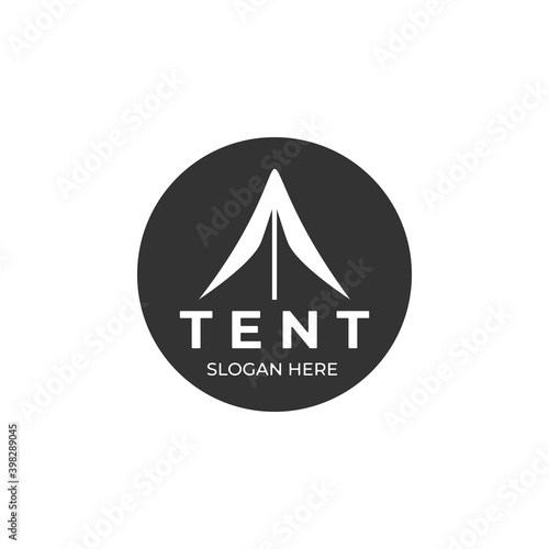 tent badge logo vector illustration template design