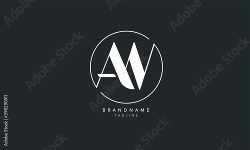 Alphabet letters Initials Monogram logo AW, WA, A and W