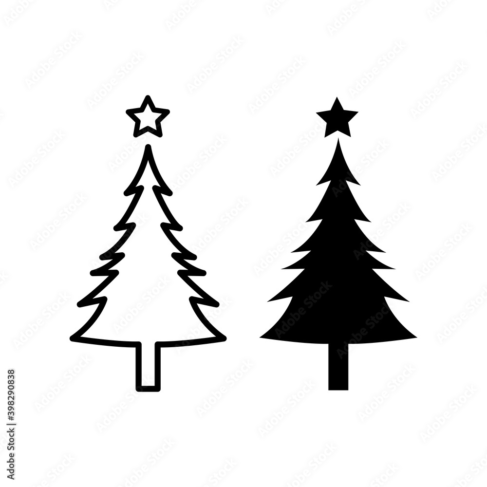 Obraz premium Christmas tree icon vector symbol