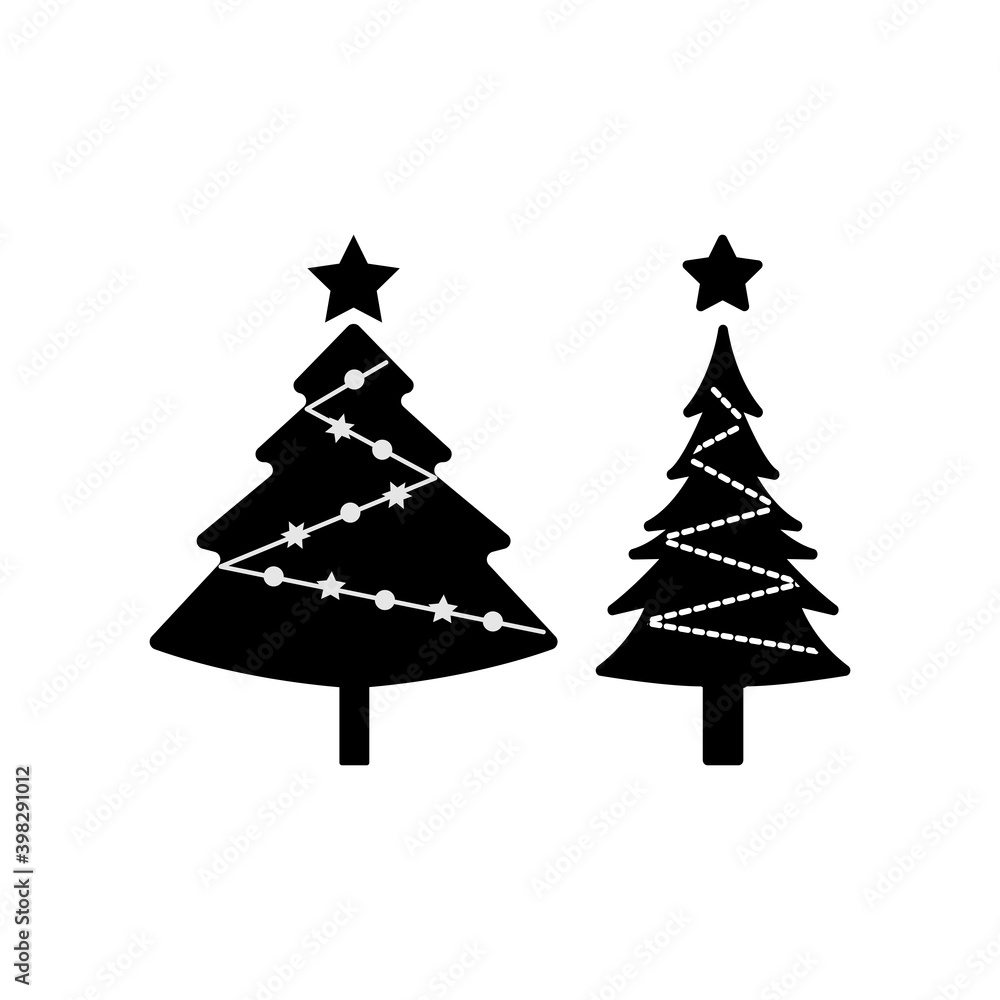 Fototapeta premium Christmas tree icon vector symbol