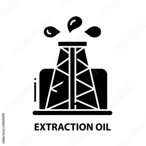 extraction oil icon, black vector sign with editable strokes, concept illustration © Nina