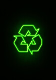 Green Neon Recycle Sign