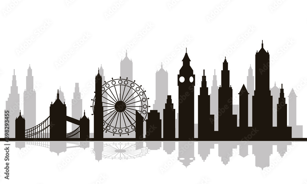 cityscape london skyline scene icon