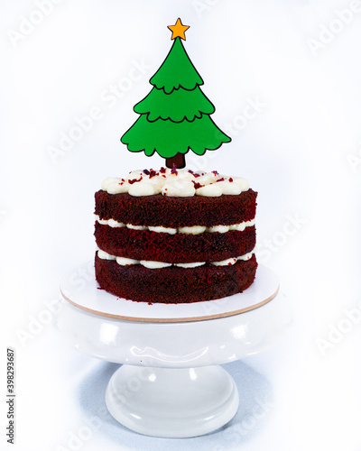 Bolo de Natal Red Velvet com Chantily