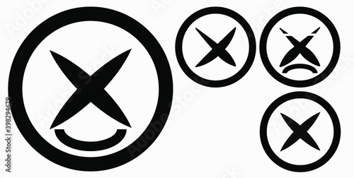 Cancel icon. Prohibition of action. Stop procedure. Cancel download. Vector icon.