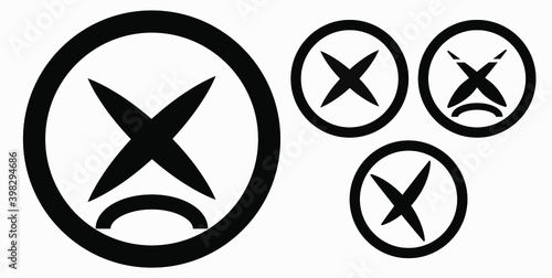 Cancel icon. Prohibition of action. Stop procedure. Cancel download. Vector icon.