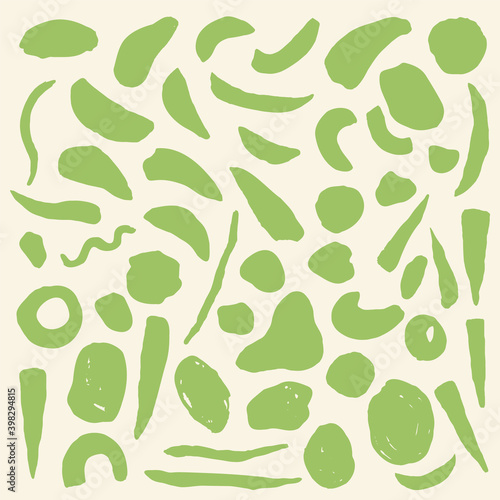 Vector set of hand drawn organic shapes
