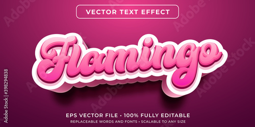 Editable text effect - pink flamingo style photo